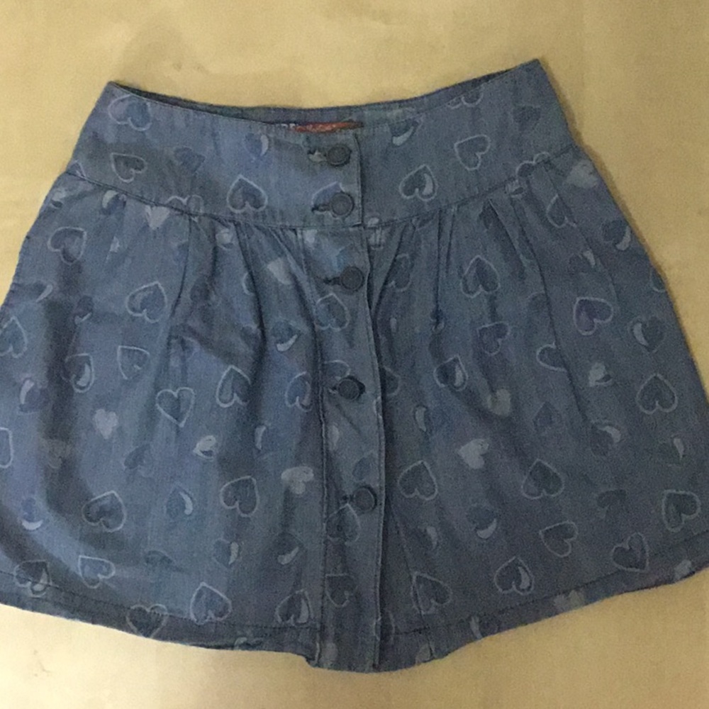 Lovely ZARA denim skirt with hearts pattern  - Picture 1 of 6